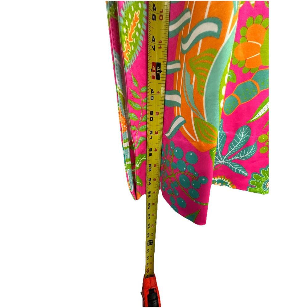 Gretchen Scott Womens Sz Medium Sleeveless Maxi Dress Side Tie Slit Floral Pink - Picture 10 of 12